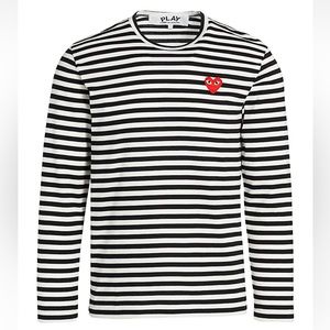 CDG Mini Heart Long-Sleeve Cotton Tee